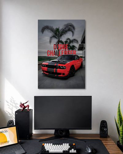 Dodge Challenger SRT Wall Art artwork with detailed composition 1