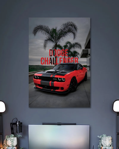 Dodge Challenger SRT Wall Art artwork with detailed composition 2