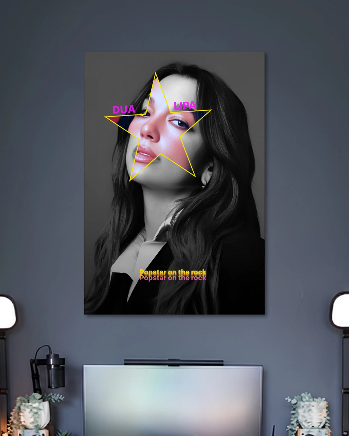 Alternative artwork featuring Dua Lipa Popstar on the Rock Music Poster