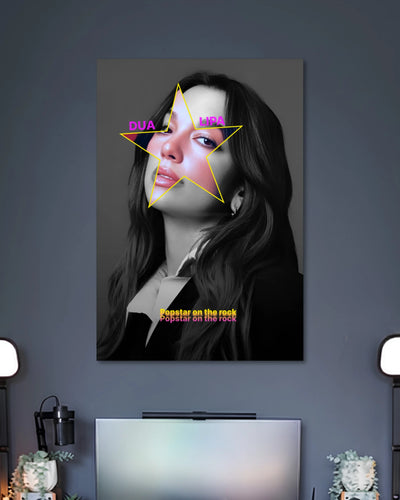 Alternative artwork featuring Dua Lipa Popstar on the Rock Music Poster