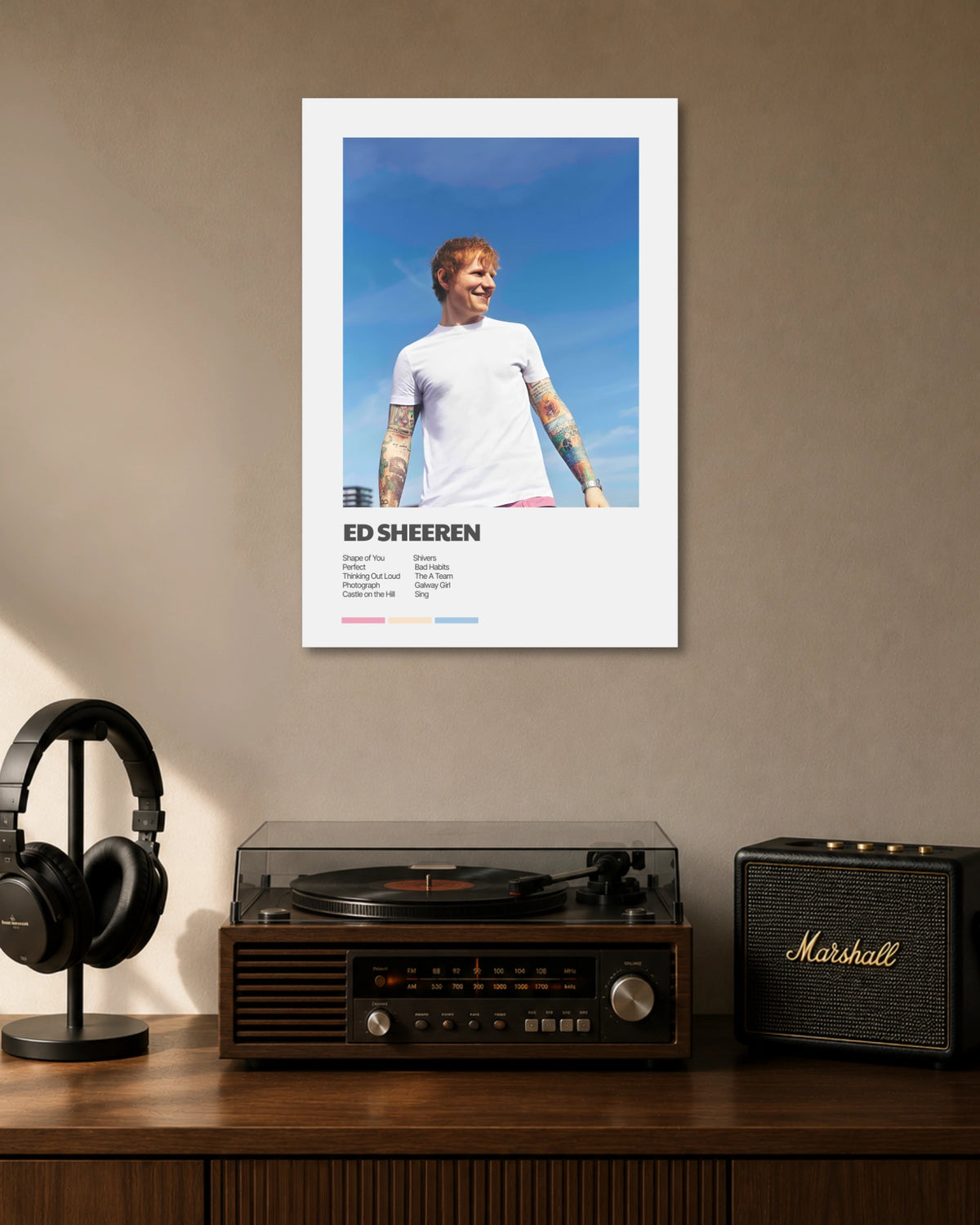 Ed Sheeran Greatest Hits Poster artwork with bold detailed composition 1