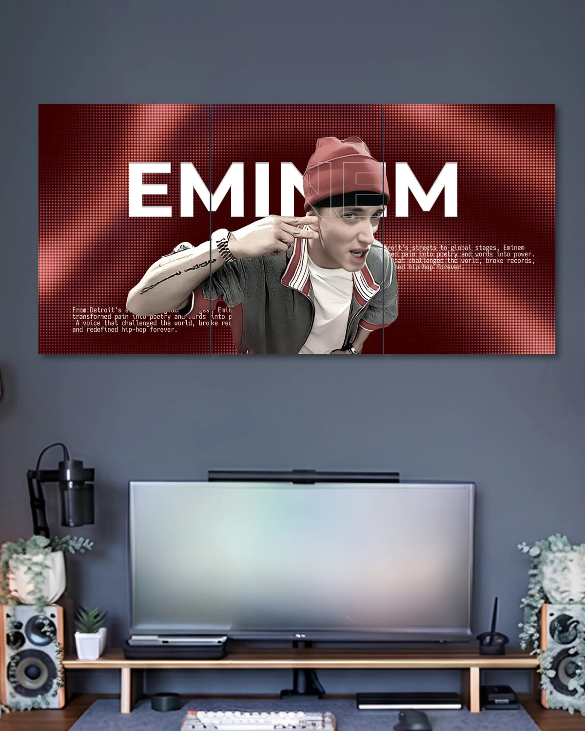 Eminem Red 3 Piece Split Poster three-panel artwork 2