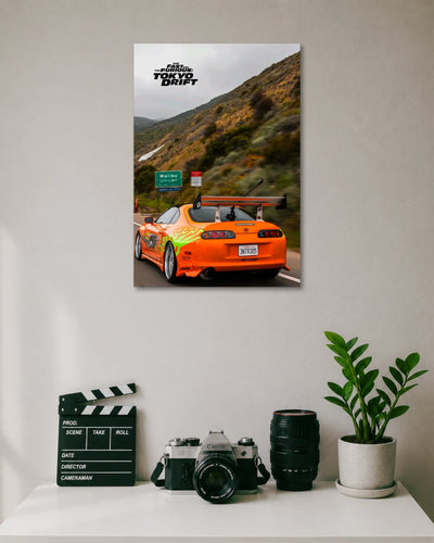 Tokyo Drift Toyota Supra Poster artwork with bold detailed composition 1