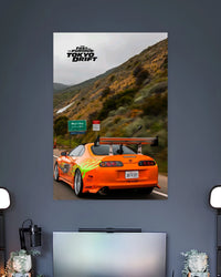 Tokyo Drift Toyota Supra Poster artwork with bold detailed composition 2