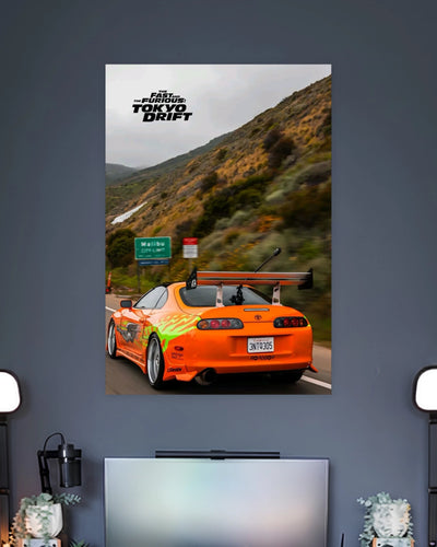 Tokyo Drift Toyota Supra Poster artwork with bold detailed composition 2