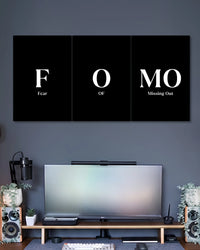Fear of Missing Out Minimal 3 Piece Split Wall Art three-panel artwork 2