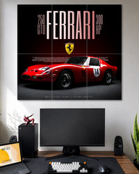 Ferrari 250 GTO Red & Black 6 Split Poster