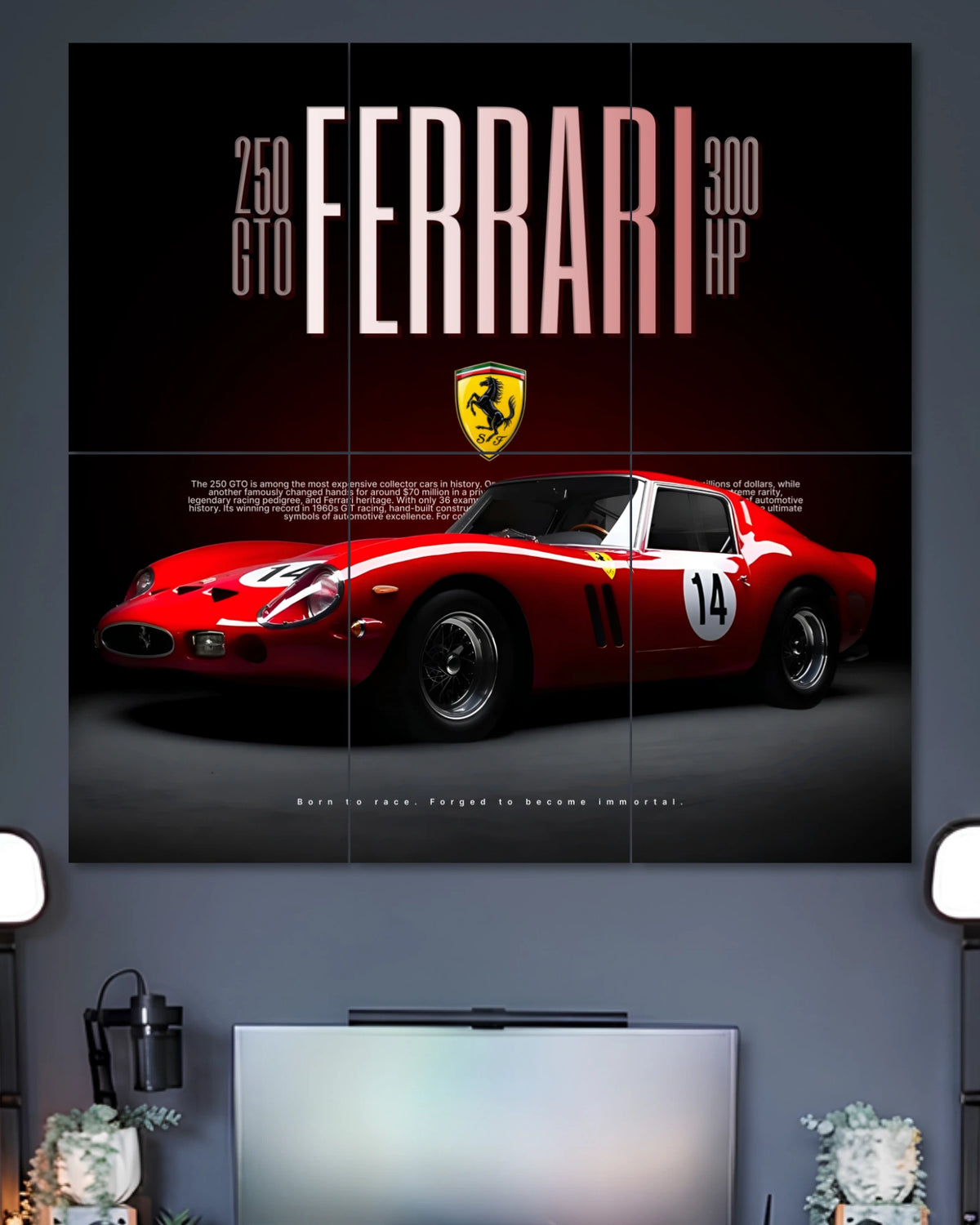 Ferrari 250 GTO Red & Black 6 Split Poster