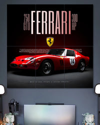 Ferrari 250 GTO Red & Black 6 Split Poster