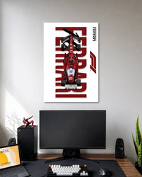 Ferrari F1 Top View Poster artwork with detailed composition 1