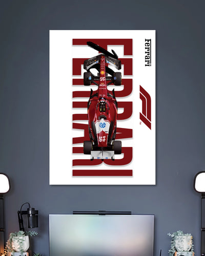 Ferrari F1 Top View Poster artwork with detailed composition 2