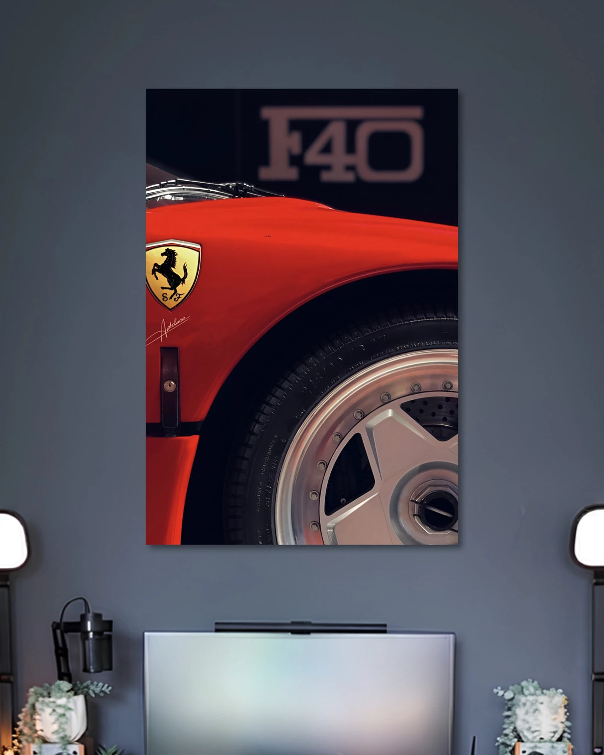 Alternative artwork featuring Ferrari F40 Red Car Poster
