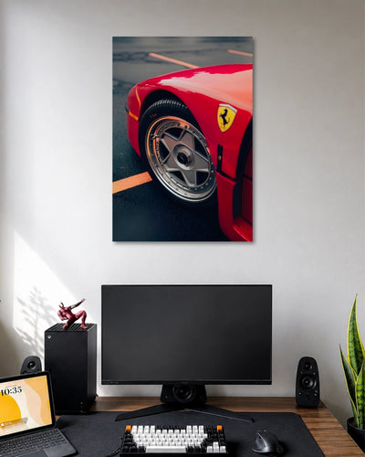 Ferrari Red Wheel Poster poster artwork