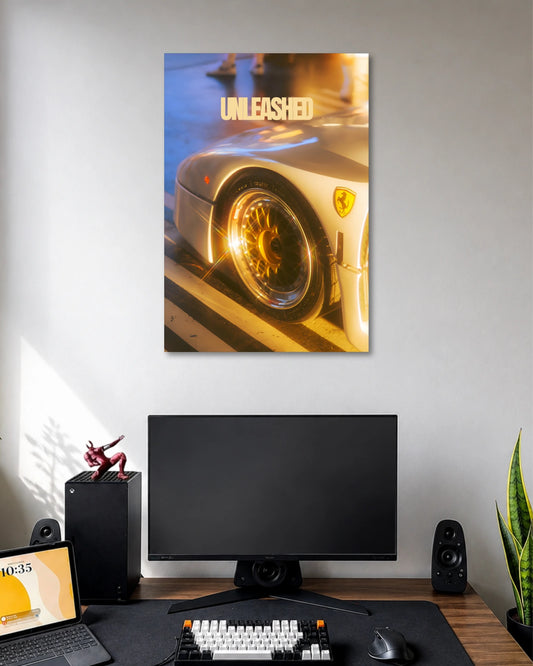 Ferrari Unleashed Luxury Sports Car Photography Poster poster artwork