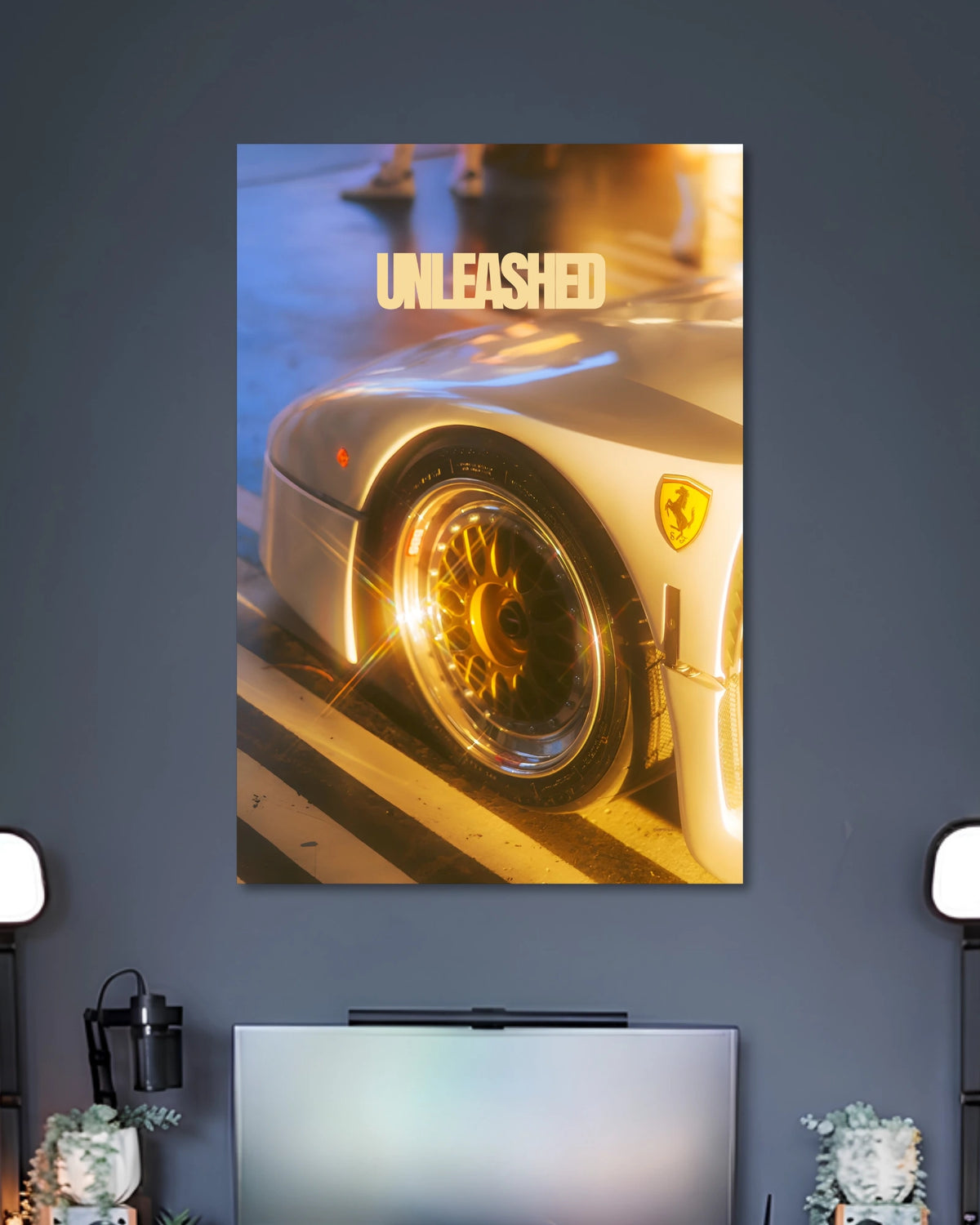 Alternative artwork featuring Ferrari Unleashed Luxury Sports Car Photography Poster