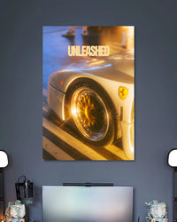 Alternative artwork featuring Ferrari Unleashed Luxury Sports Car Photography Poster