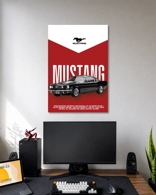 Ford Mustang 1965 Classic Poster premium artwork 1