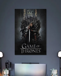 Alternative artwork featuring Game of Thrones Ned Stark Iron Throne Poster
