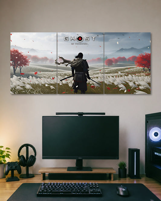 Ghost of Tsushima Landscape 3 Piece Split Poster three-panel artwork 1