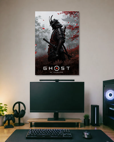 Ghost of Tsushima Samurai Poster artwork with bold detailed composition 1
