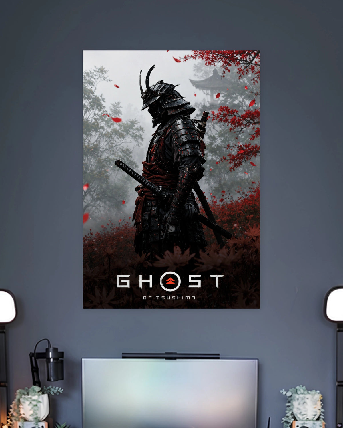 Ghost of Tsushima Samurai Poster artwork with bold detailed composition 2