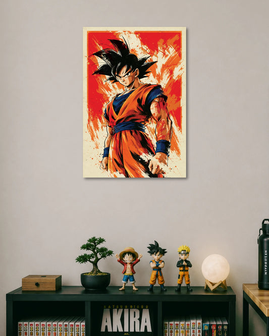 Goku Orange Brush Stroke Dragon Ball Z Anime Poster poster artwork