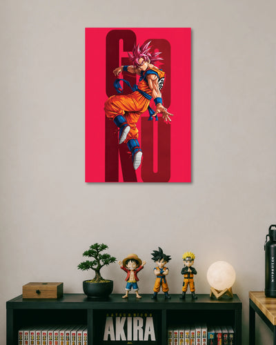 Goku Super Saiyan God Red Aura Character Poster poster artwork