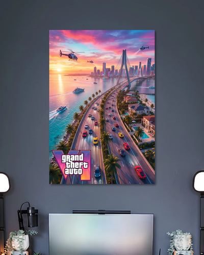Alternative artwork featuring Grand Theft Auto Coastal City Poster