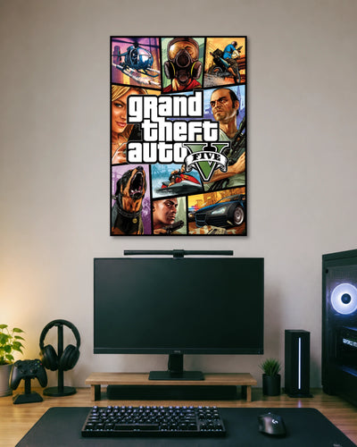 Grand Theft Auto V Cover Art Poster poster artwork