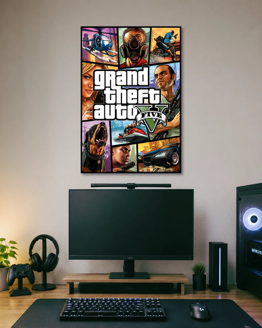 Grand Theft Auto V Cover Art Poster poster artwork