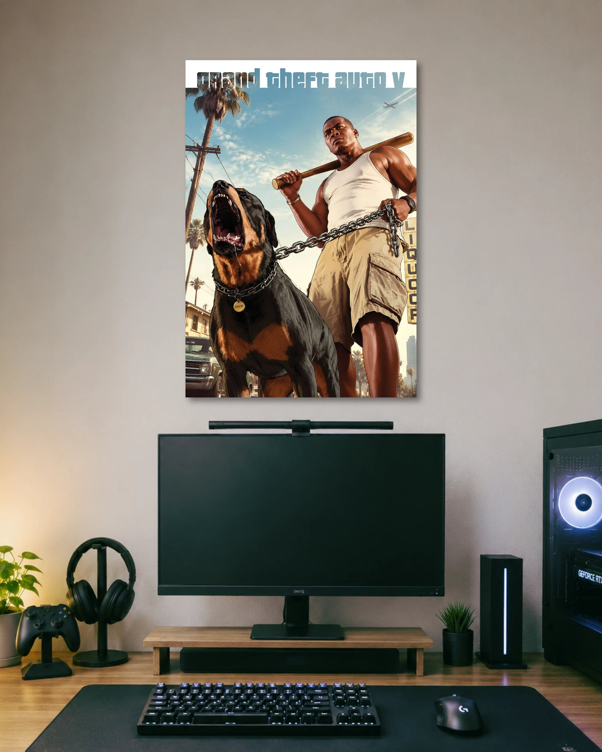 GTA V Franklin and Chop Gaming Character Poster poster artwork