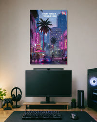 GTA Vice City Neon Street Poster artwork with bold detailed composition 1