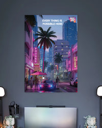 GTA Vice City Neon Street Poster artwork with bold detailed composition 2