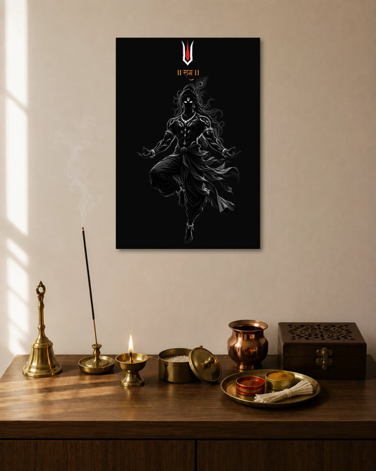 Hanuman Ram Black Devotional Poster poster artwork