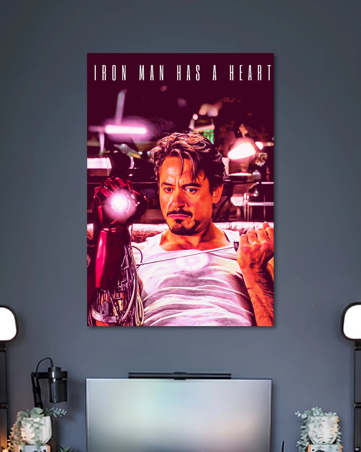 Alternative artwork featuring Iron Man Has a Heart Marvel Movie Poster