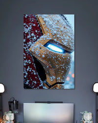 Alternative artwork featuring Iron Man Snow Covered Helmet Marvel Movie Poster