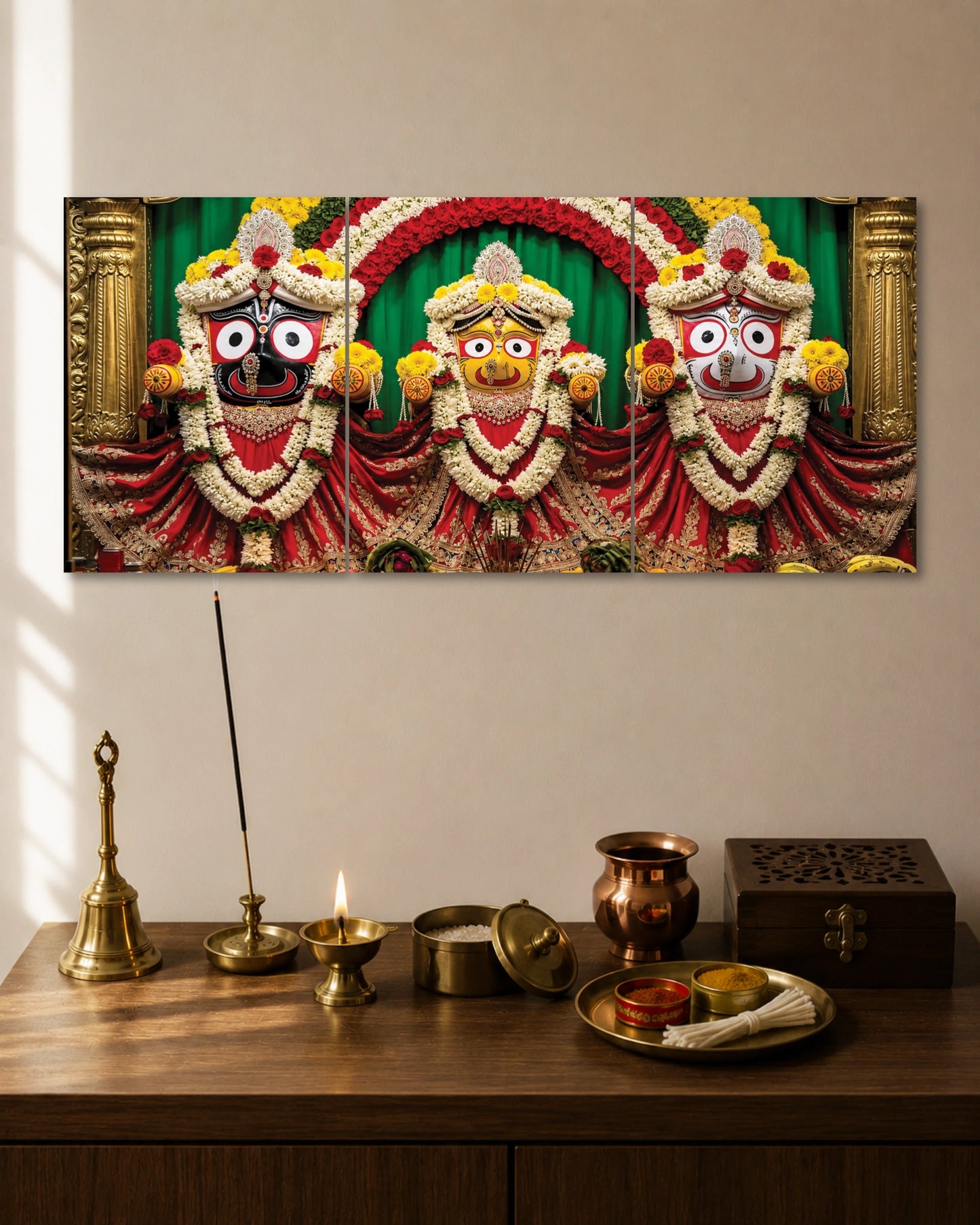 Jagannath Balabhadra Subhadra 3 Piece Split Poster three-panel artwork 1