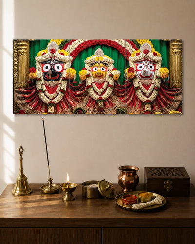 Jagannath Balabhadra Subhadra 3 Piece Split Poster three-panel artwork 1