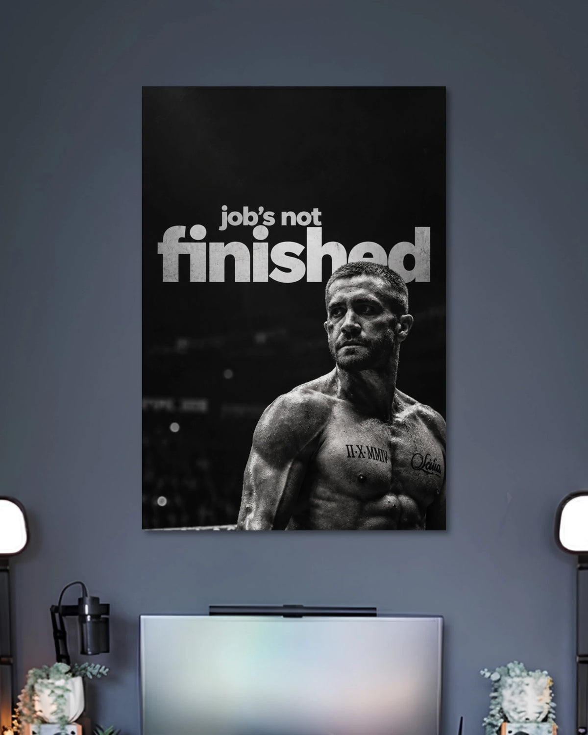 Alternative artwork featuring Job's Not Finished Athlete Motivation Quote Poster
