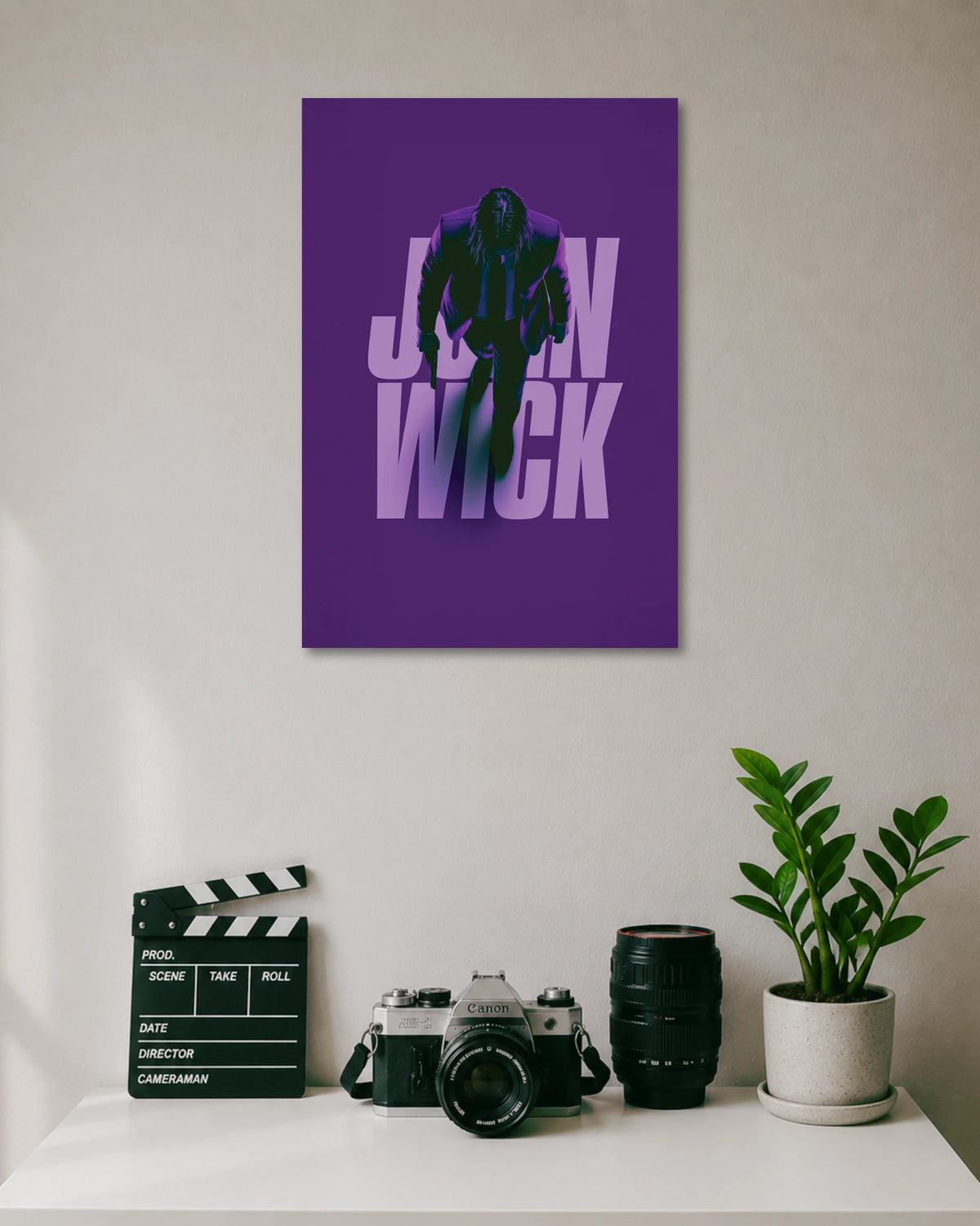 John Wick Purple Minimalist Movie Poster poster artwork