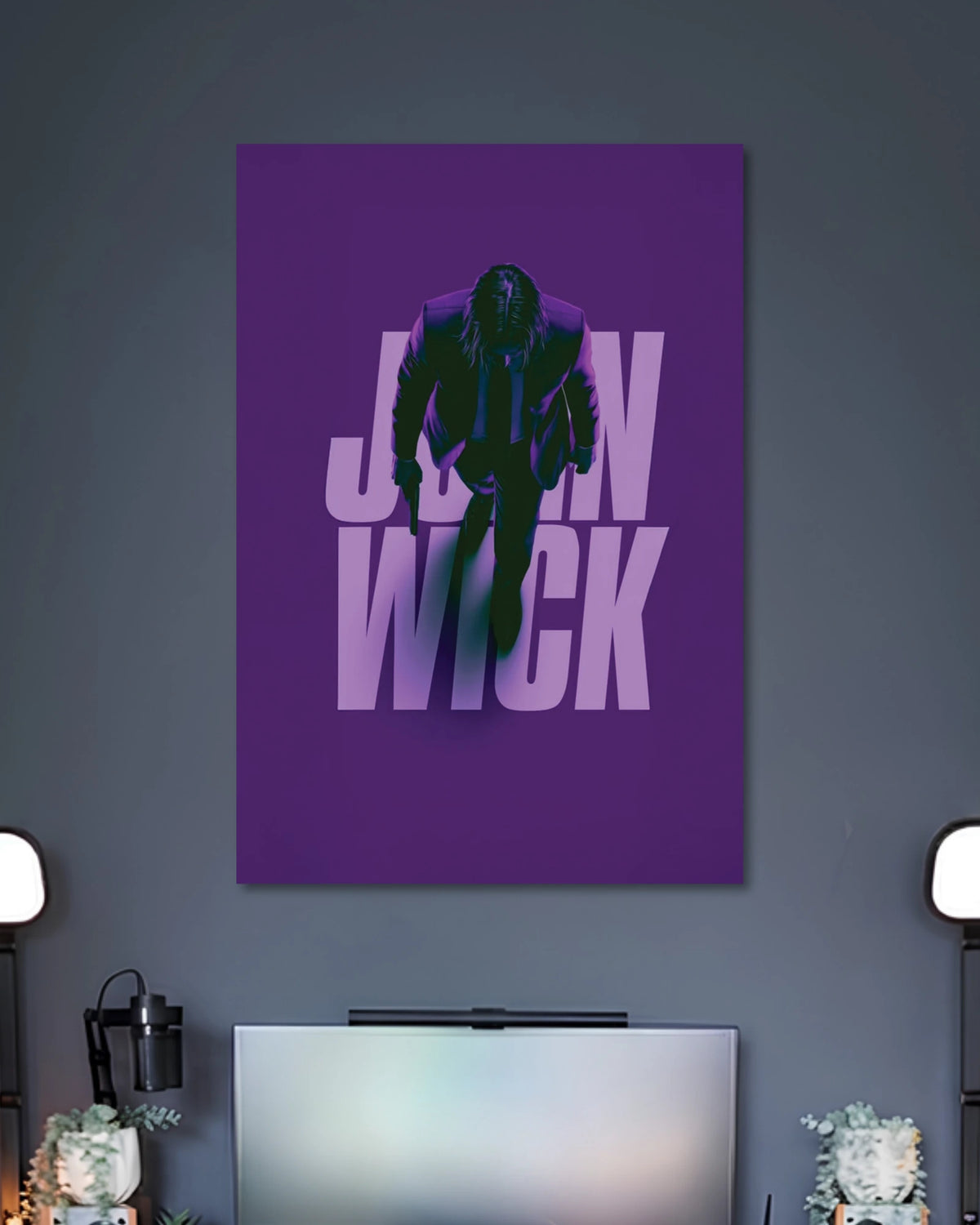 Alternative artwork featuring John Wick Purple Minimalist Movie Poster