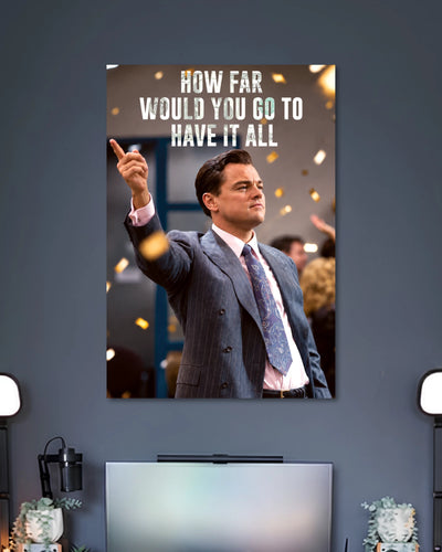 Alternative artwork featuring Jordan Belfort Wolf of Wall Street Ambition Poster