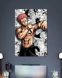 Jujutsu Kaisen Sukuna Manga Panel Poster alternative artwork