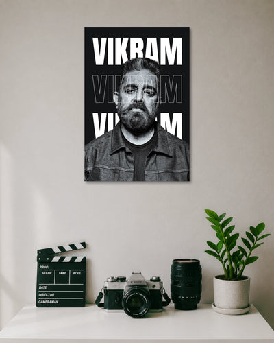 Vikram Monochrome Portrait Poster premium artwork 1