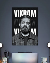 Vikram Monochrome Portrait Poster premium artwork 2