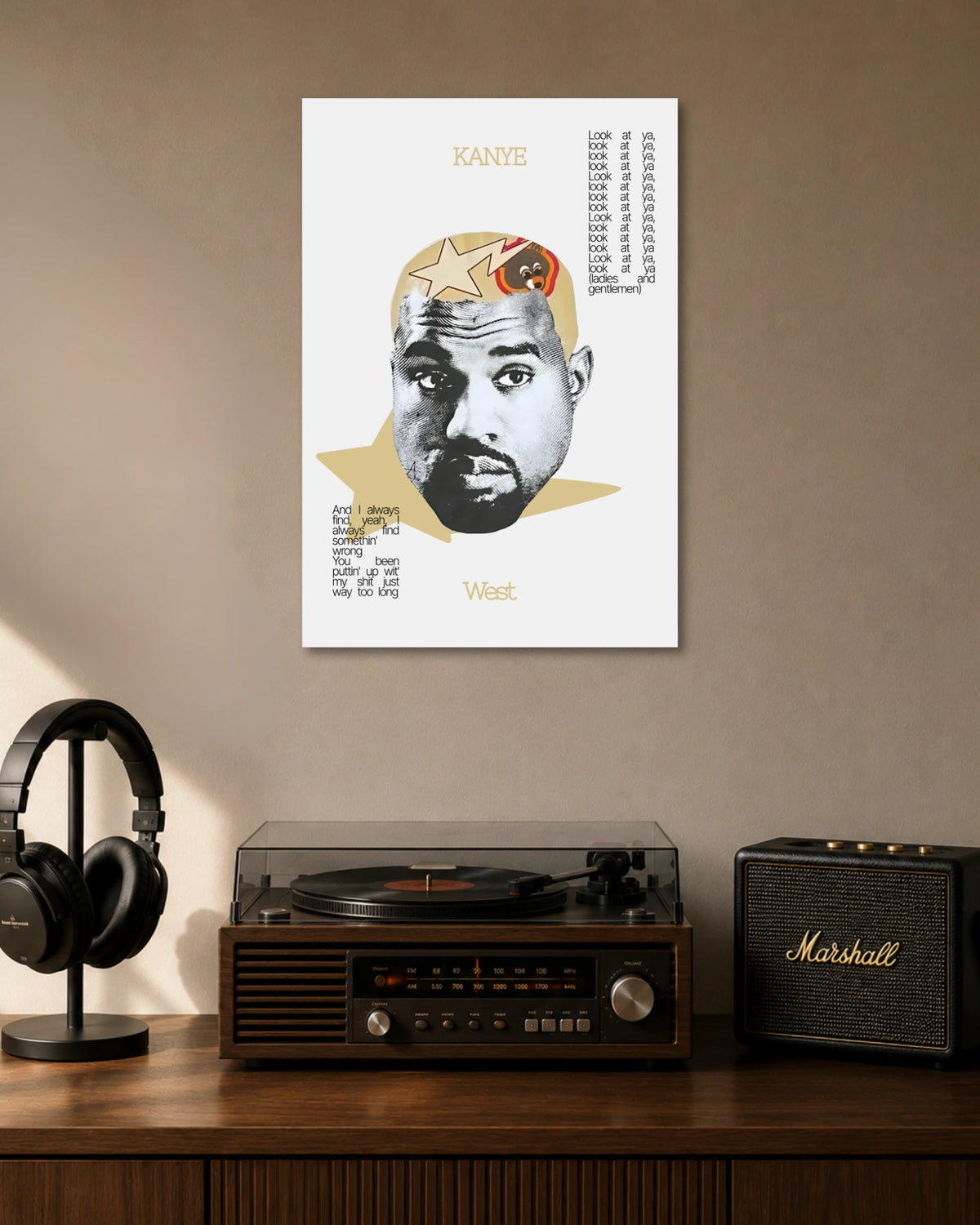 Kanye West Minimalist Portrait Hip Hop Music Poster poster artwork