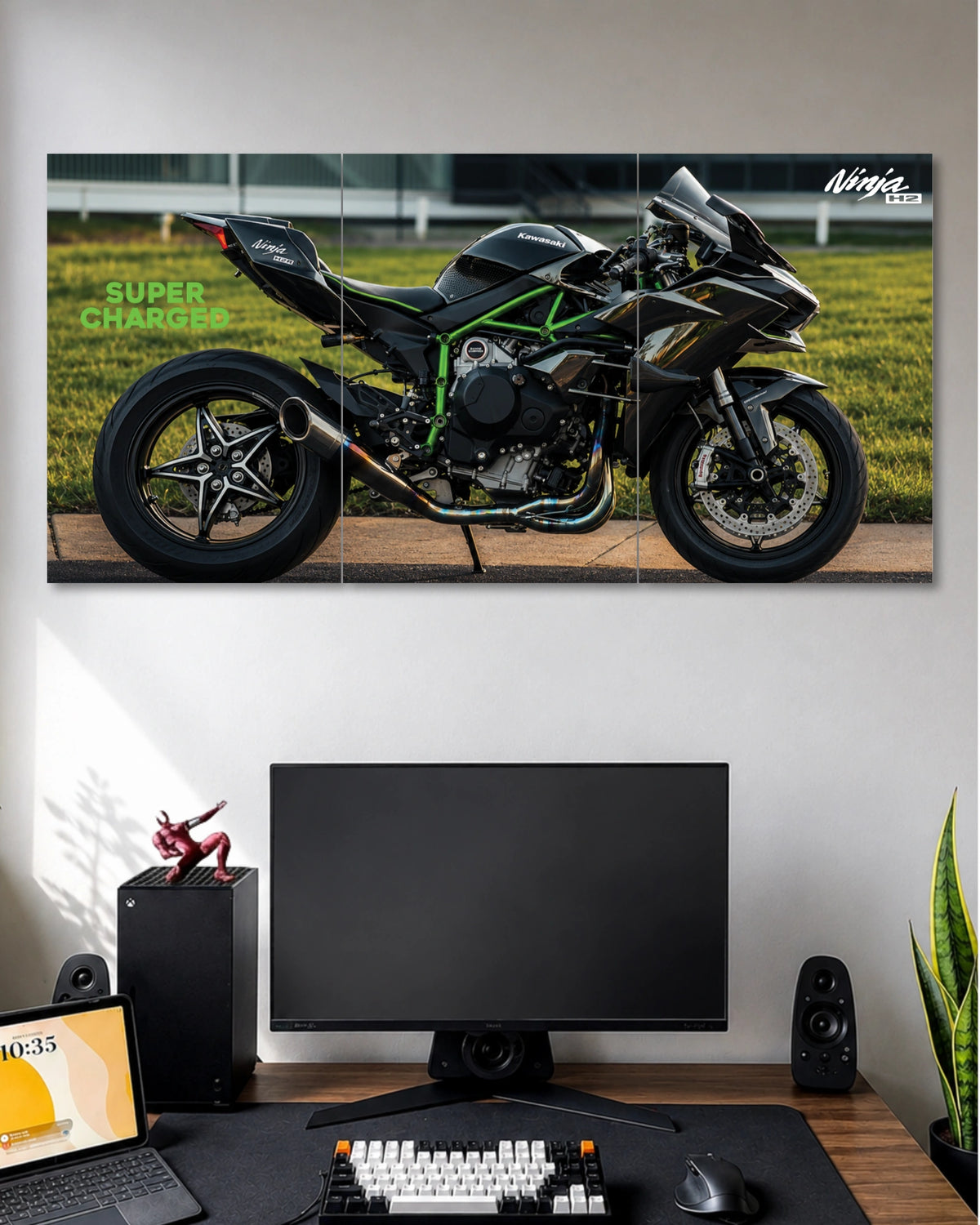 Kawasaki Ninja H2 3 Split Poster Set three-panel artwork 1