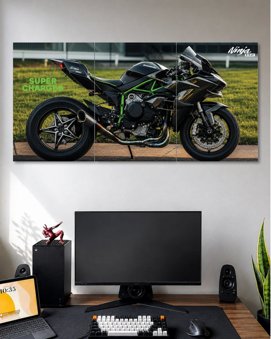 Kawasaki Ninja H2 3 Split Poster Set three-panel artwork 1