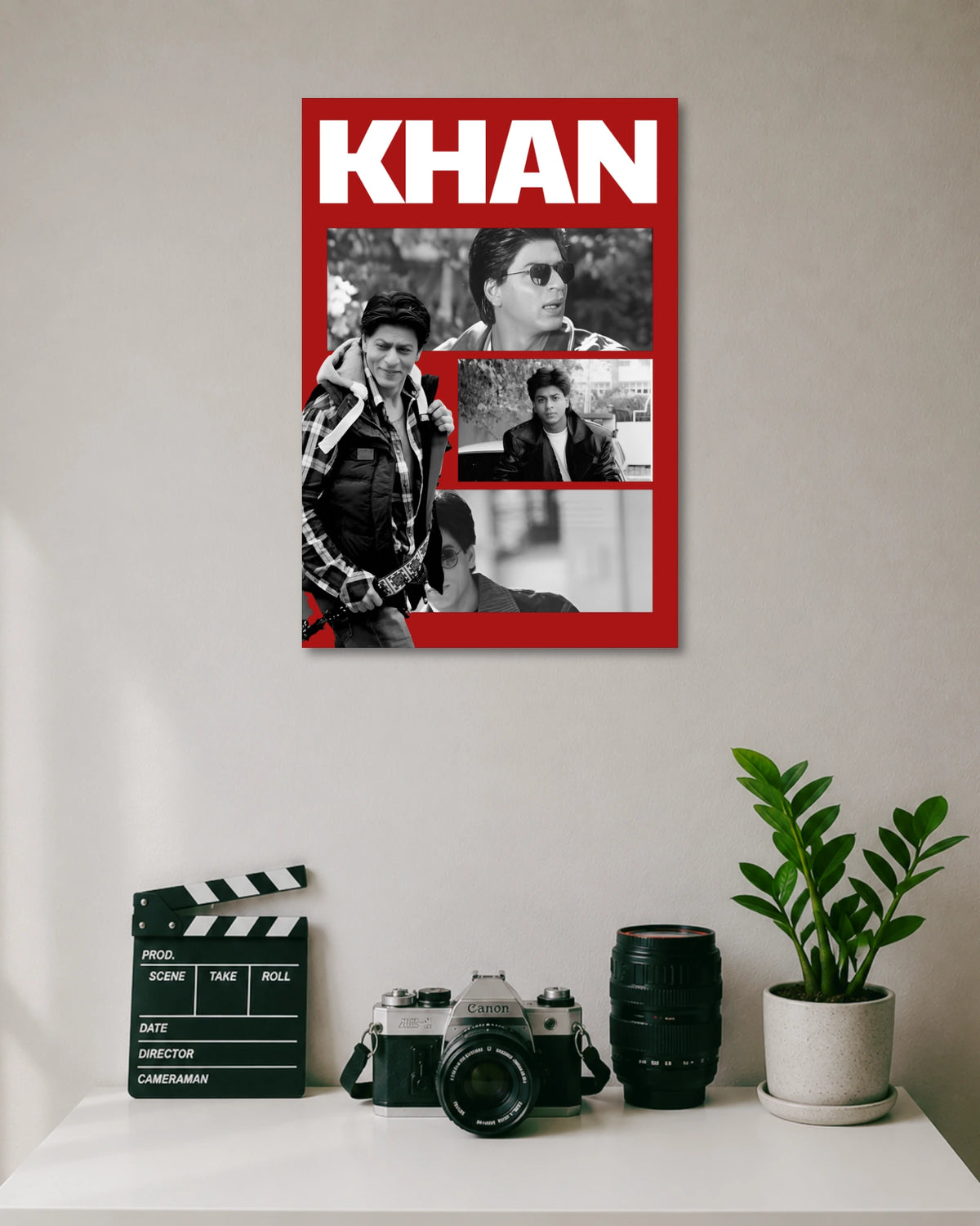 Khan Black and White Collage Poster poster artwork