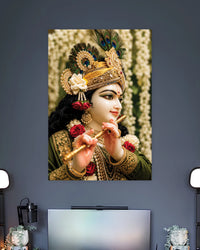 Lord Krishna Flute Poster artwork with bold detailed composition 2